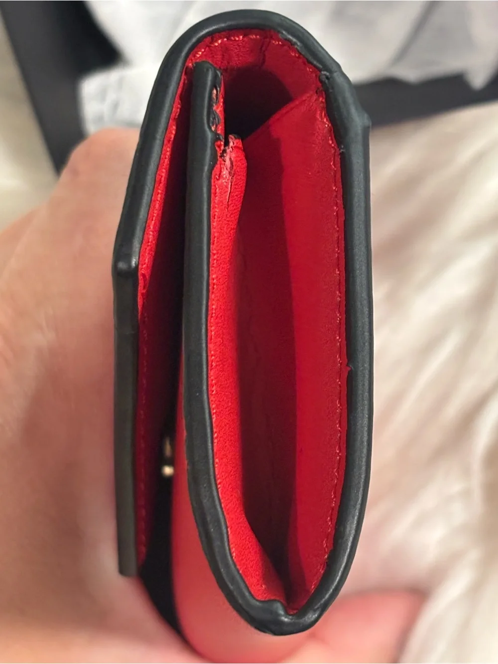 Saks Fifth Avenue Red Leather Wallet